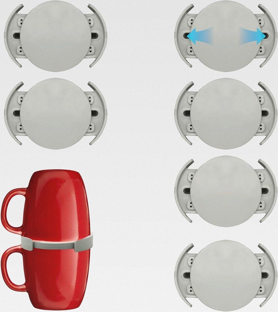 6-teiliger Kaffeetassen-Stapler, verstellbarer Kaffeetassen-Stapler, Tassen-Organizer für Küchenschränke, stapelbarer Kaffeetassen-Organizer fü...