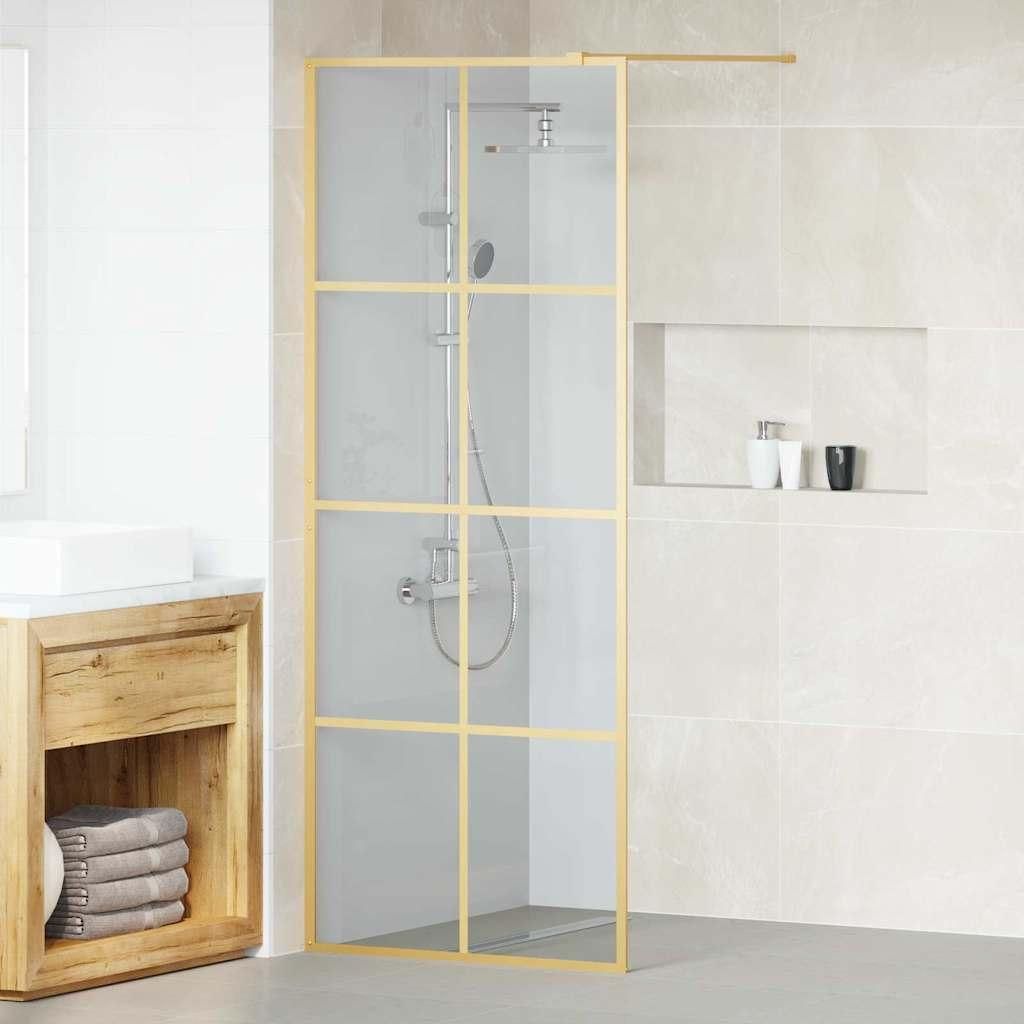 "Schlussverkauf" Glas-Dusche-Wand - MODERNE Walk-in Duschwand Gold 80x195 cm Gehärtetes Glas C16550