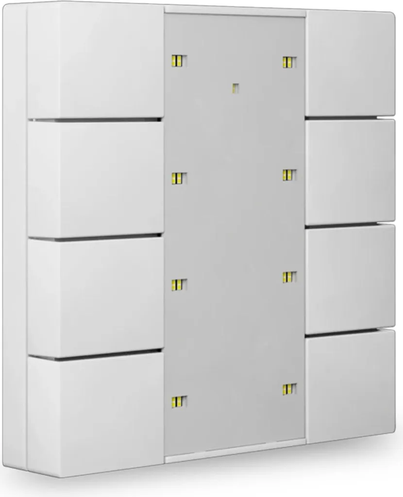 MDT Bouton-poussoir Plus 55 avec LED d'état 8 points Blanc Brillant