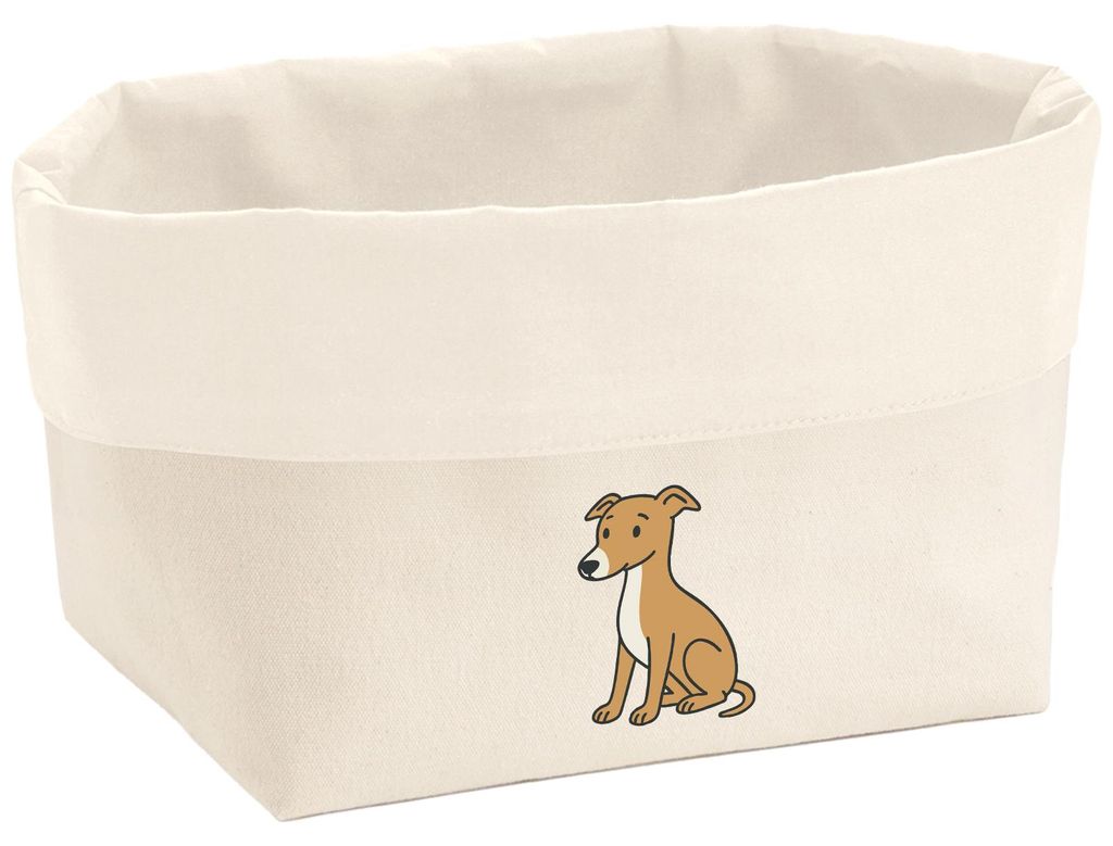Huuraa Organizer Whippet Comic Whippi 8 Liter Large Canvas Baumwolle Utensilo Geschenkidee