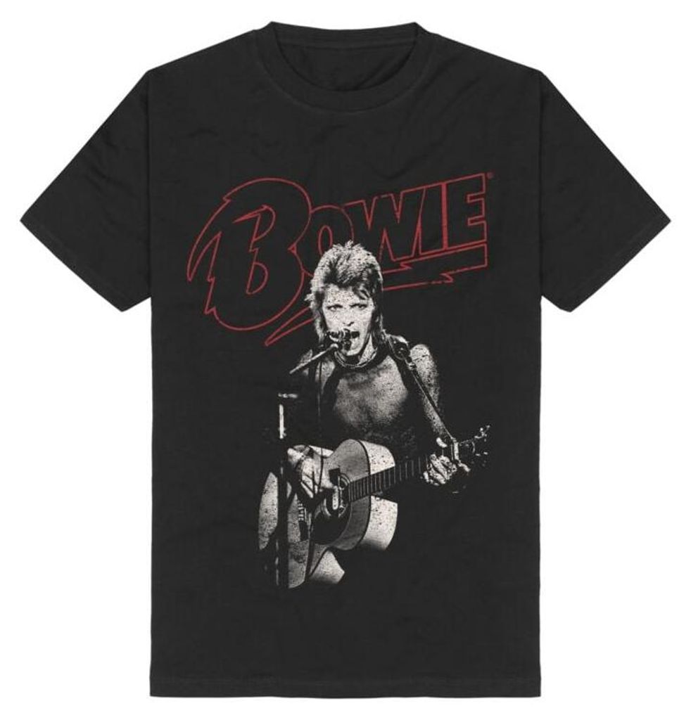 David Bowie T-Shirt Herren Ziggy Guitar schwarz 3XL