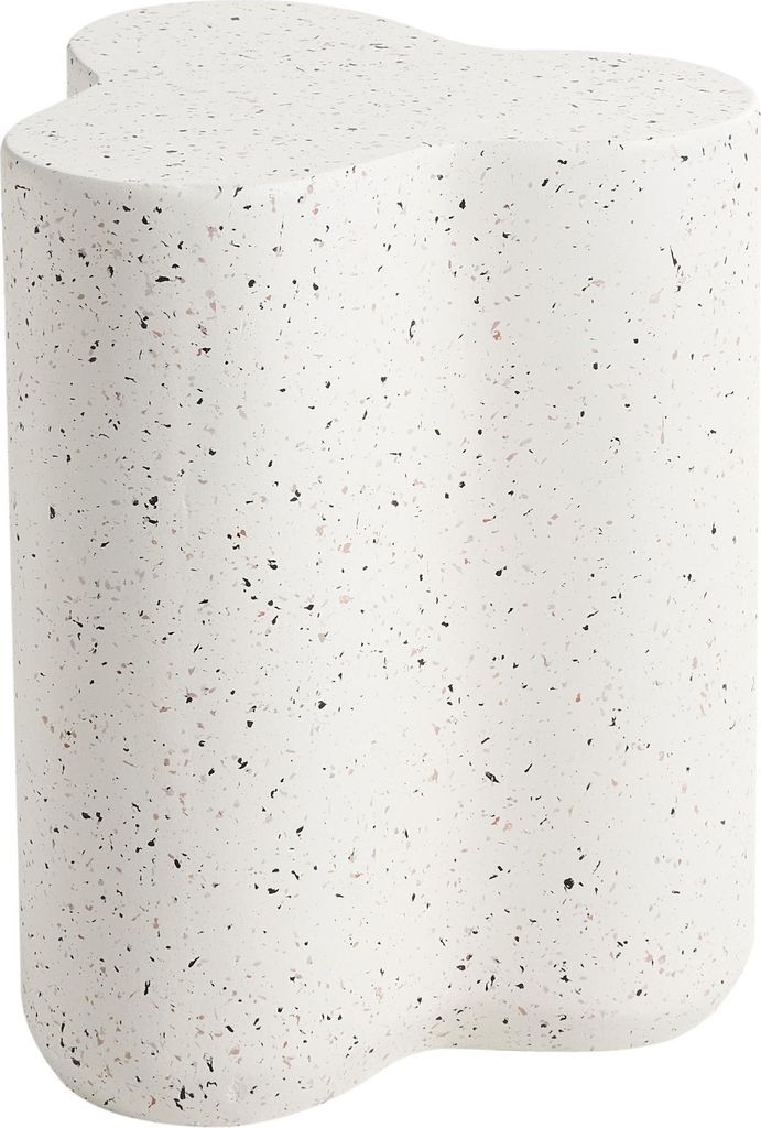 BELIANI Beistelltisch Weiß Magnesiumoxid u. Glasfaser Terrazzo Optik Organische Form Wolkenform Moderner Outdoor & Indoor Couchtisch Kleiner Tisch