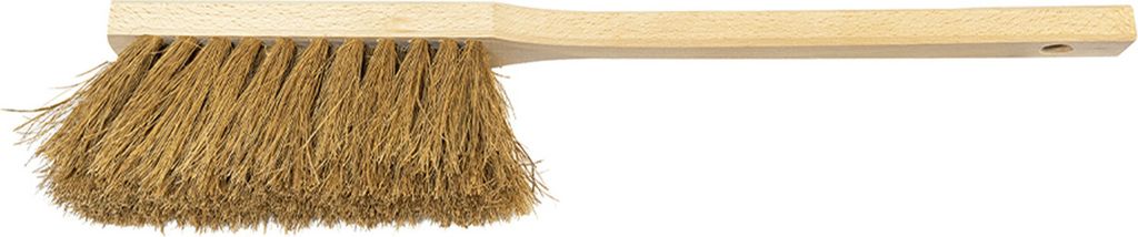 Kokos Handfeger XXL mit langem Holzstiel – Für effiziente Reinigung im Haushalt & Garten, 1 Stück Natur