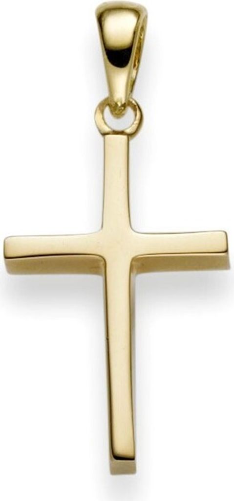 Anhänger Kreuz 25x12mm aus 585 Gold Gelbgold Halsschmuck schlicht massiv