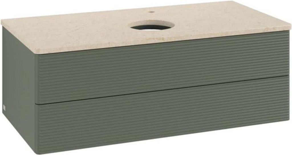 V&B Waschtischunterschrank mit Frontstruktur -Beleuchtung Antao 100x36x50cm, HL, WBP botti., le g. m Lac