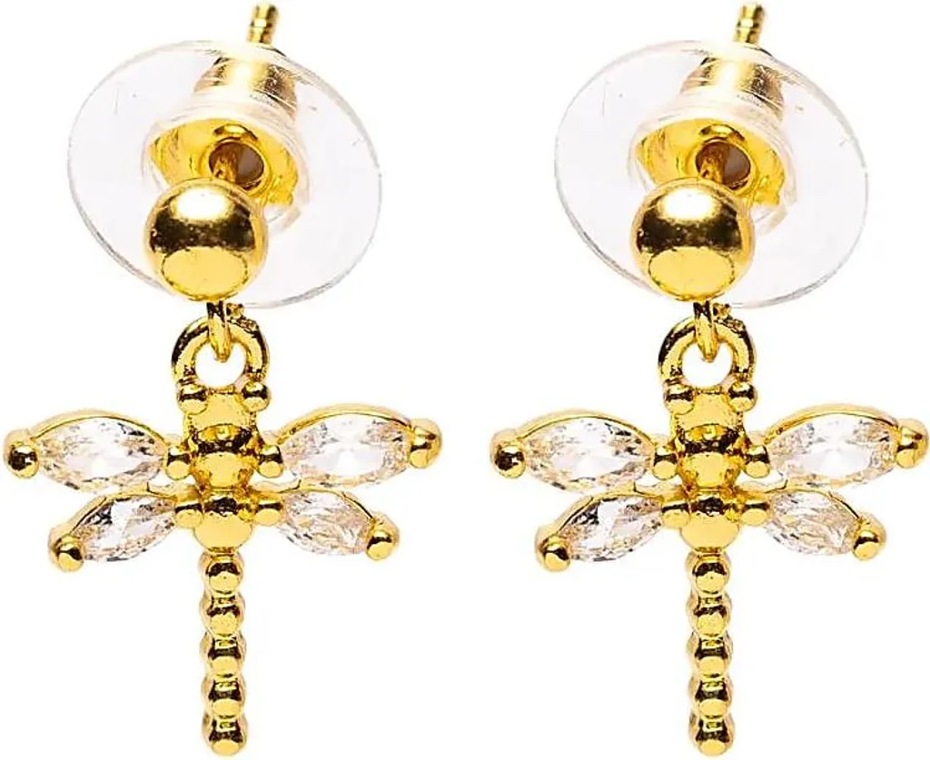 Puces Libellules Dorées 25 mm - Set de 3 Boucles d'Oreilles Femme