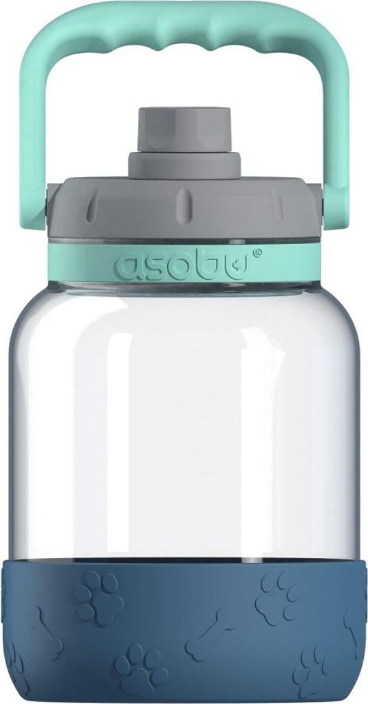 Asobu - The Barkley Dog Bowl - Tritanflasche 1,5 Liter mit Hundenapf blau
