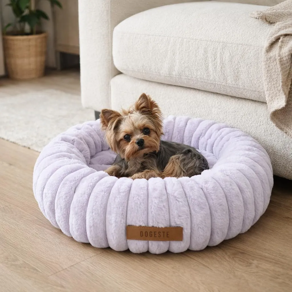 Dogeste Donut Cuccia Cane 50cm Rotonda | Cuscino Morbido e Lavabile - 2