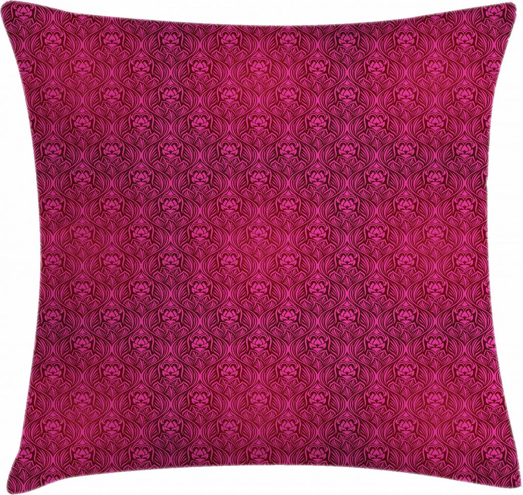 ABAKUHAUS Magenta Kissenbezug, monochrome Blumen, aus Farbfesten Waschbaren Stoff Beidseitiger Druck mit robusten Reißverschluß, 50 x 50 cm, Mage...