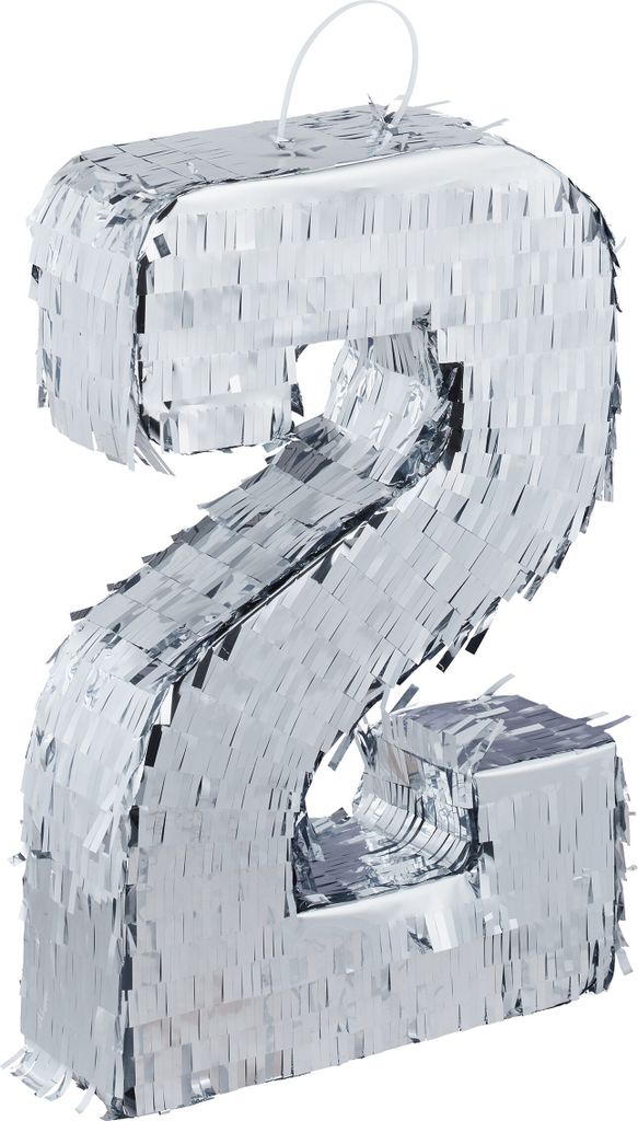 relaxdays Pinata Zahl silber