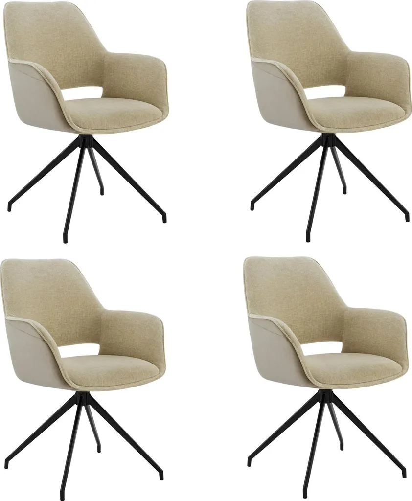 Chaises Pivotantes 360° avec Pieds Réglables Lot de 4 pour Sols Irréguliers