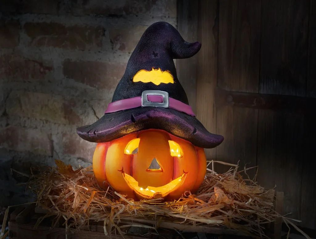 Photophore Halloween Design Sorcière en Terre Cuite Finition Artisan