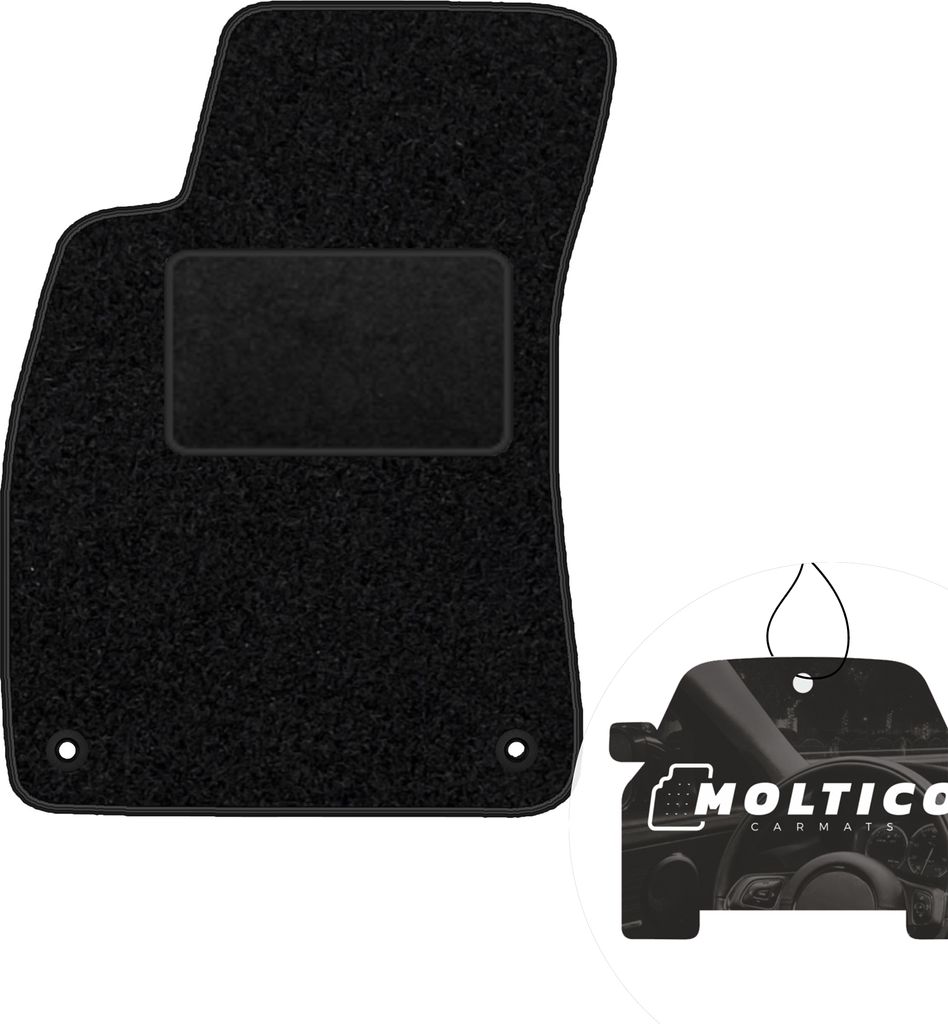 moto-MOLTICO Fahrer Fußmatte Auto Velours Fahrerseite Autoteppiche Schwarz Fahrermatte 1-teilig passend für Audi A4 B6 Cabrio ab 2002