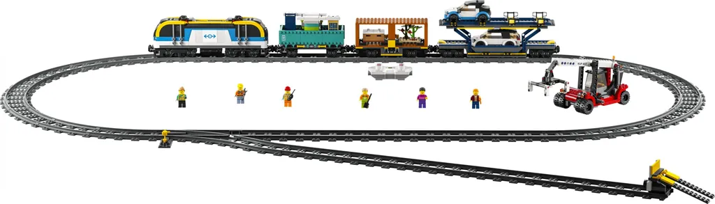 Jouet train de marchandises en bois naturel pour circuit ferroviaire