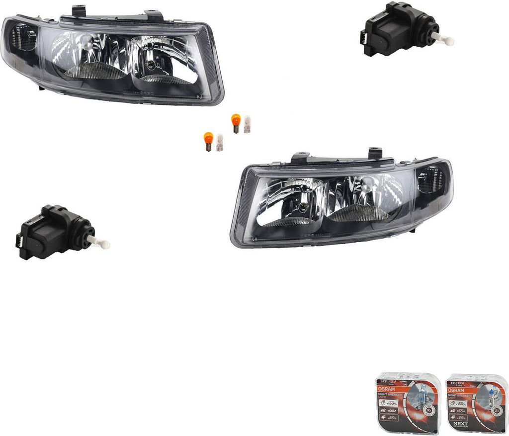 Scheinwerfer + Osram Night Breaker Laser passend für Seat Toledo Leon L R 1M1941015 1M1941016 1J0941295B 1J0941295F 9948336 1J0941295C 6X094129 Johns
