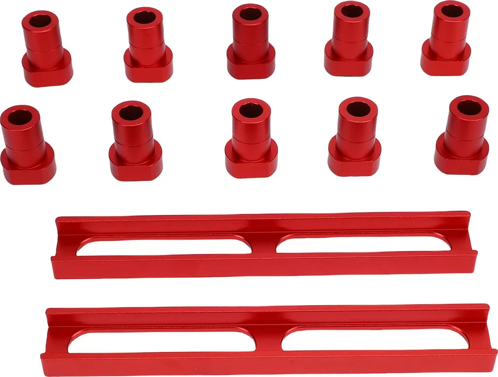 10 Butées d'établi 20mm en alliage d'aluminium rouge avec 2 socles