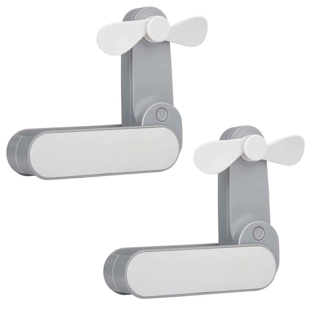 2er Set Tragbarer Akku Handventilator Faltbar Mini Produktbild 