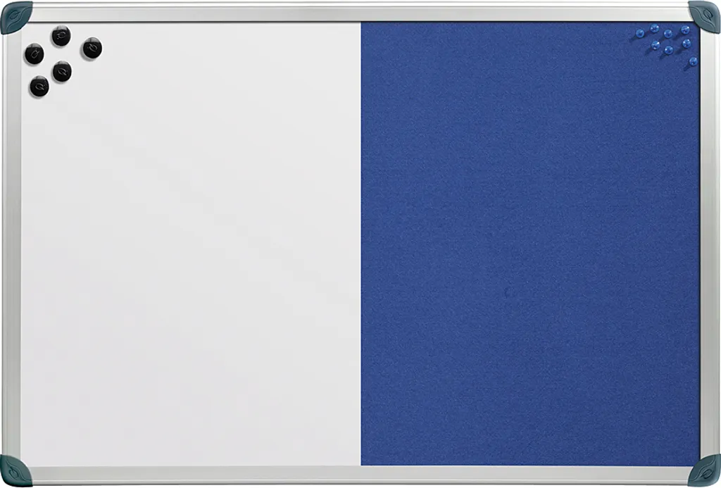 Tableau combiné nobo 90x60 cm blanc et feutre gris pour bureau - 2