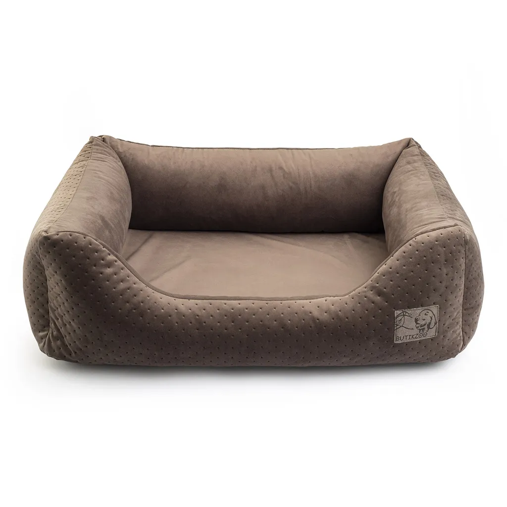 Cuccia Cane Velluto Marrone M 75x65 cm | Letto Premium Foto-Ready