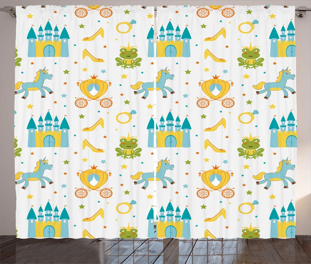 Rideau large 280x225 cm facile à installer pour chambre enfant style rustique
