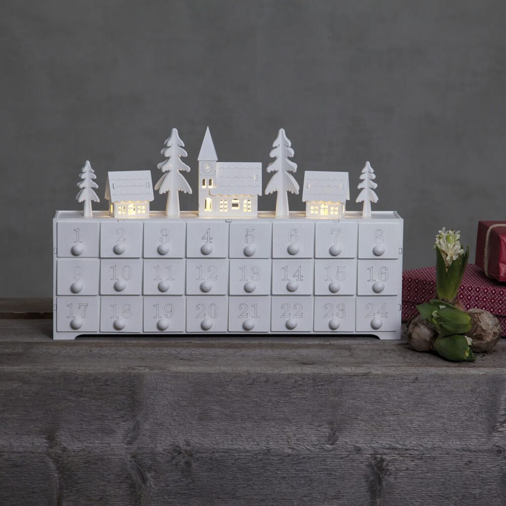 Świecznik kalendarz adwentowy drewniany Led YULETIDE na Zdjęcie produktu 8