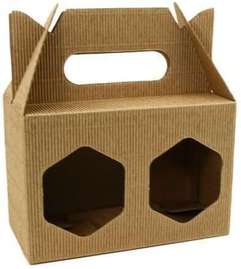 4BEE Geschenkverpackung für Honiggläser – Einzelverpackung – Wellpappe – 1 Stück für zwei Honiggläser mit je 425 ml – Maße: 170 x 86 ...