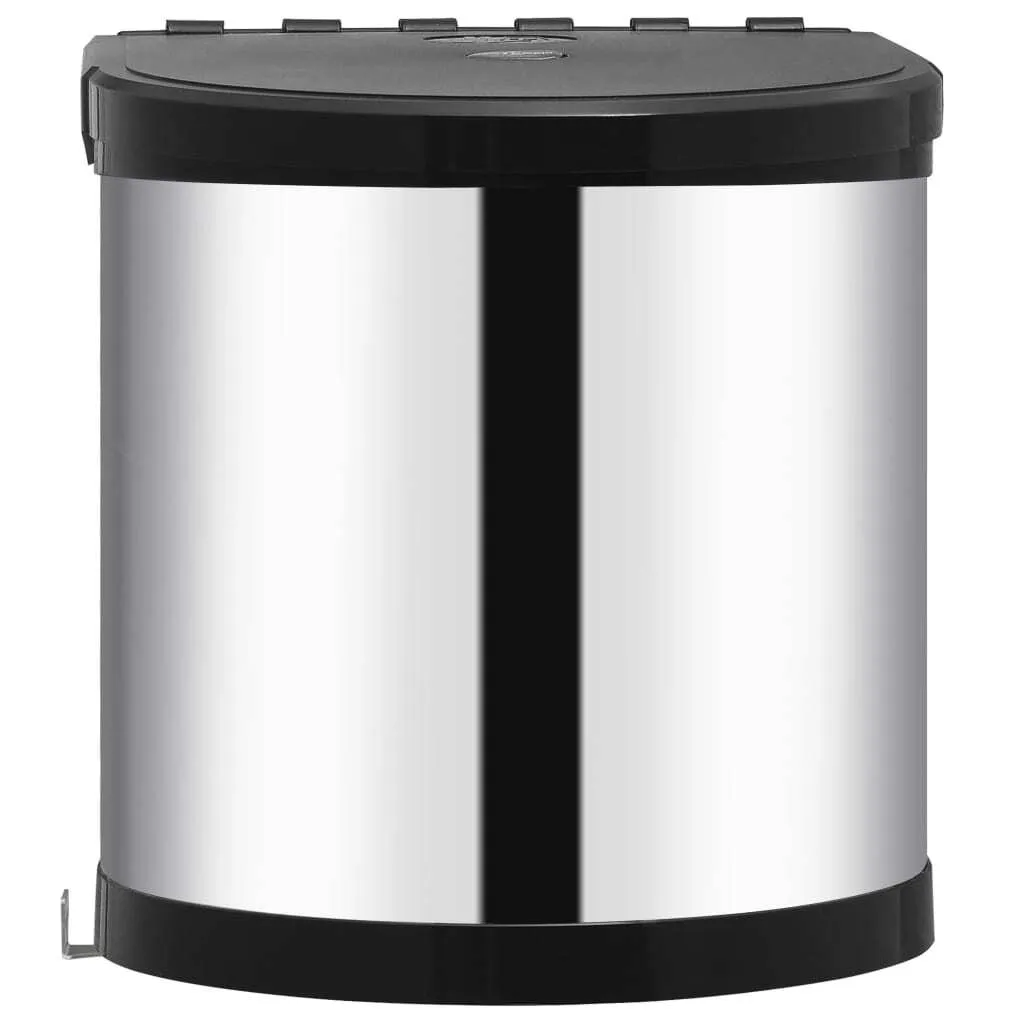 Collecteur de déchets encastrable inox 8L avec couvercle pour sous-évier