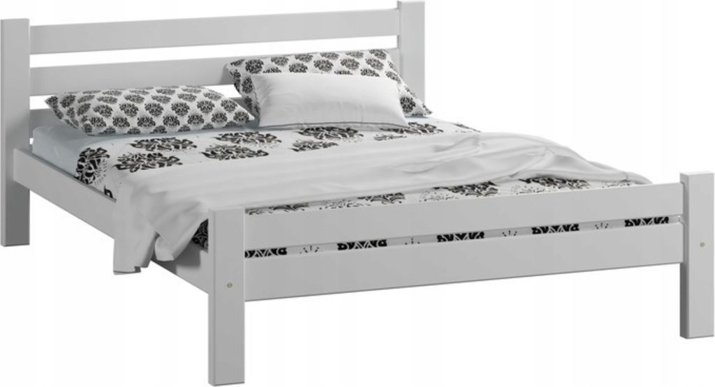 Bett 160x200, Bettrahmen 160x200, Holzbett mit Lattenrost | Massives Kiefernholz | Verstärkte Mitte | Stabil & Langlebig | 210x172x72 cm (BxTxH) |...