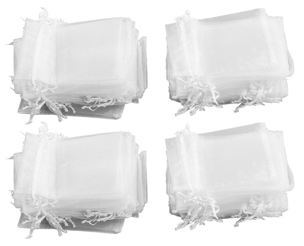 200 elegante Organzabeutel mit Kordelzug (10 x 15 cm) šC ideal als Geschenktüten für Hochzeiten, Partys, Schmuckdekoration oder andere Anlässe....