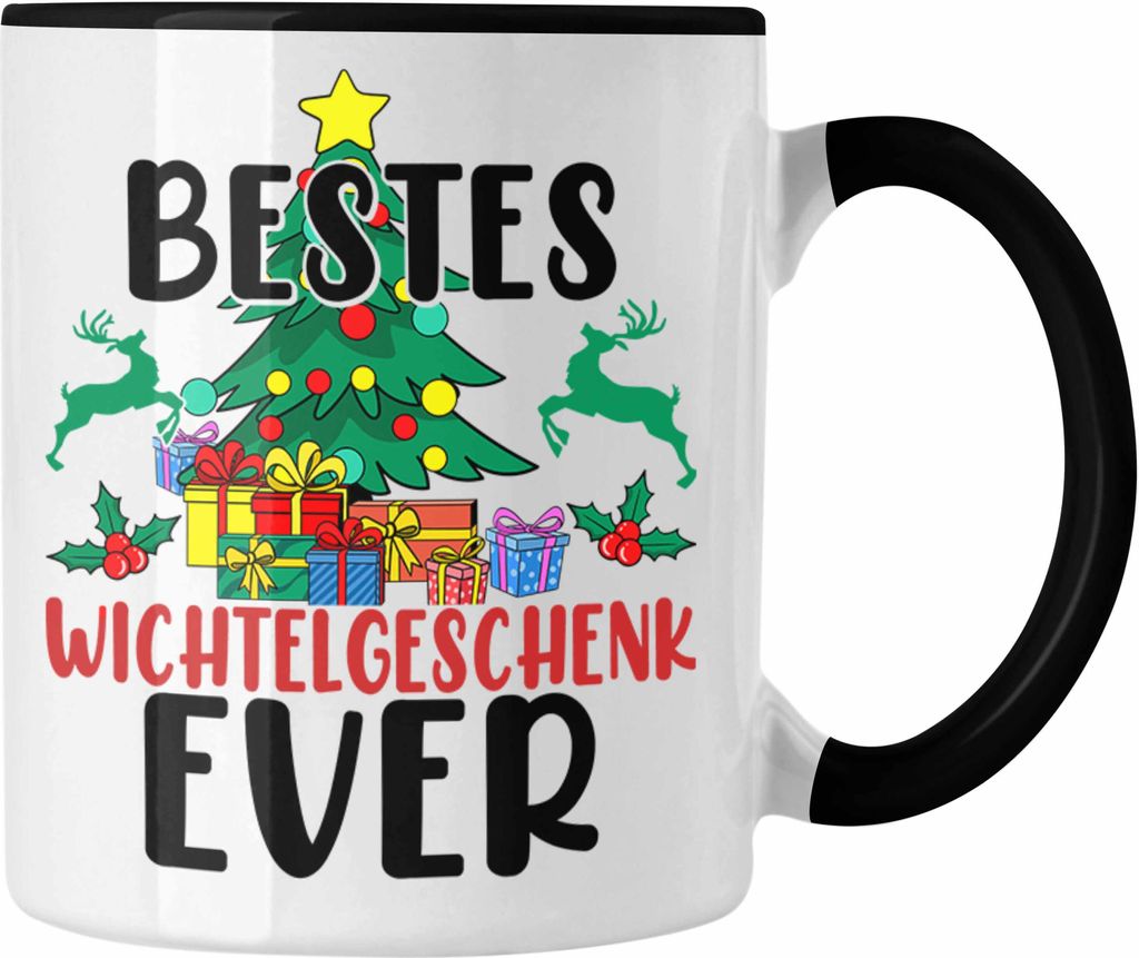 Trendation - Wichtelgeschenk für Frauen Kollegen Geschenk Wichteln Weihnachten Bestes Wichtelgeschenk Ever Schrottwichteln (Schwarz)