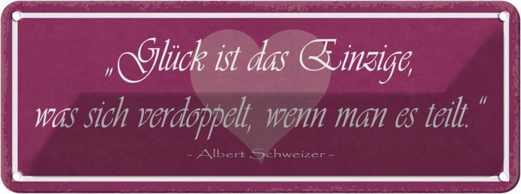vianmo Blechschild 10x27 cm Gkück verdoppelt wenn man teilt Spruch Zitat