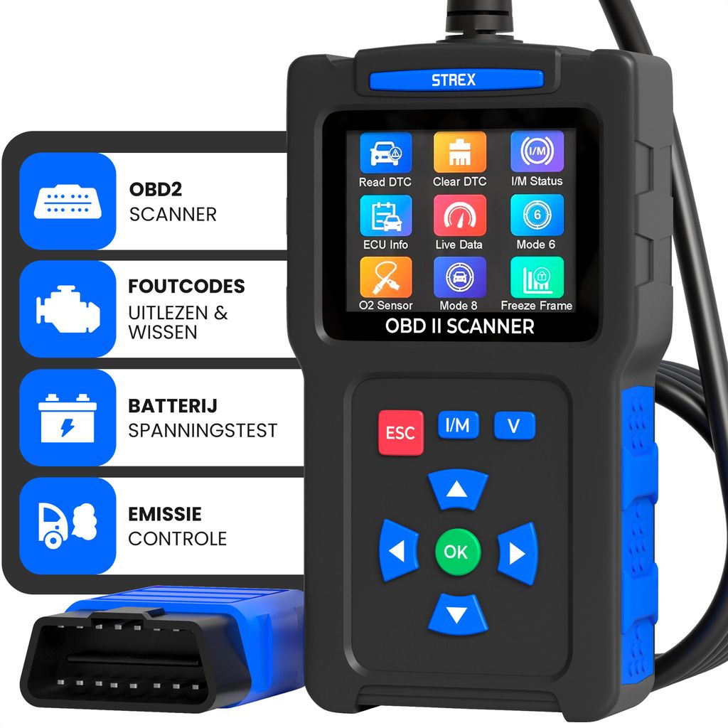 Strex OBD2 Scanner - OBD - Lettura Auto - Rimozione Guasti Immagine del prodotto 