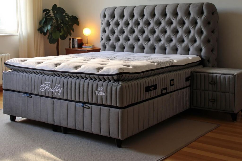 Pointhome Bss Bedding Boxspringbett Set 160x200 cm, Fluffy, H3, Orthopädische Matratze, 7 Zonen Allergenfrei und Atmungsaktiv, Matratze mit Topper