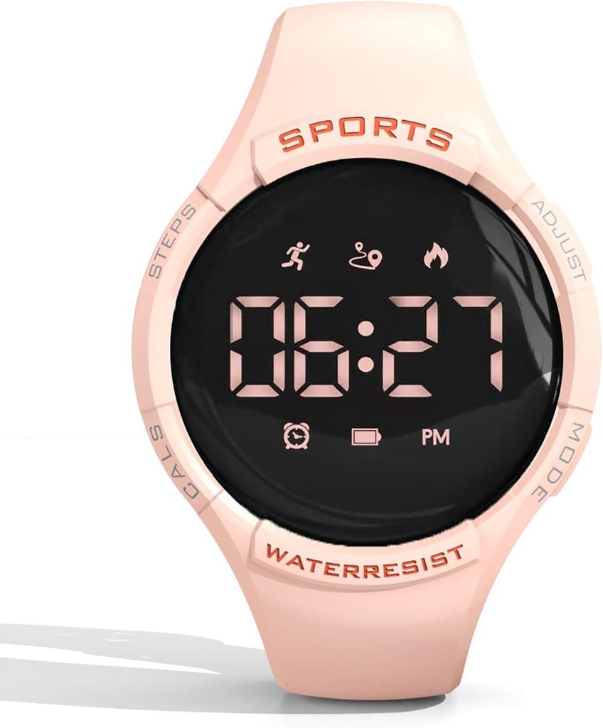 Kinder Fitness Watch mit Schrittzähler & Kalorienanzeige–Digitaluhr ohne App/Handy, wasserdicht, Wecker, Stoppuhr, Silikonarmband für Jungen & ...