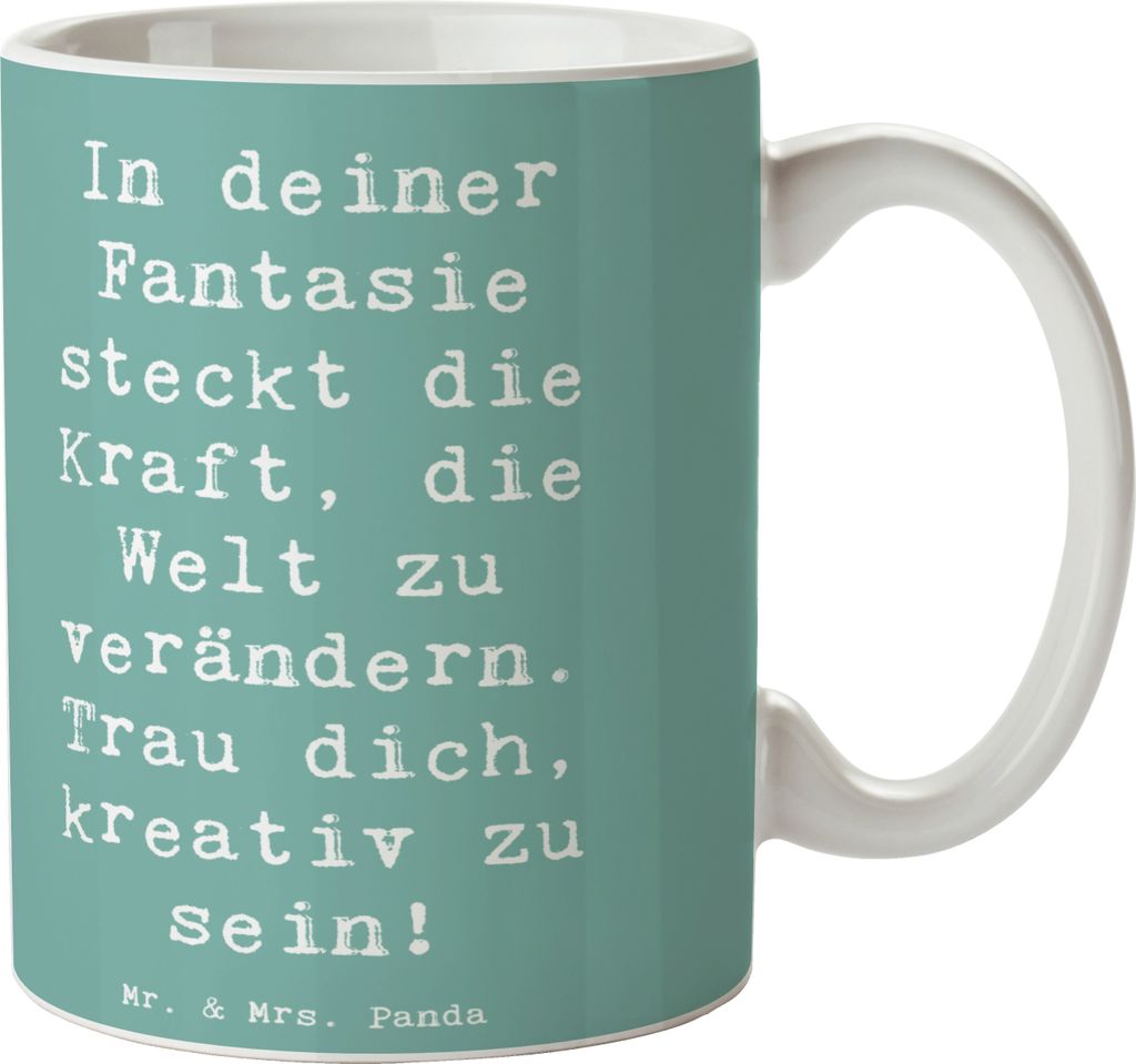 Mr. & Mrs. Panda Tasse Spruch Die Freude an der Kreativität Produktbild 