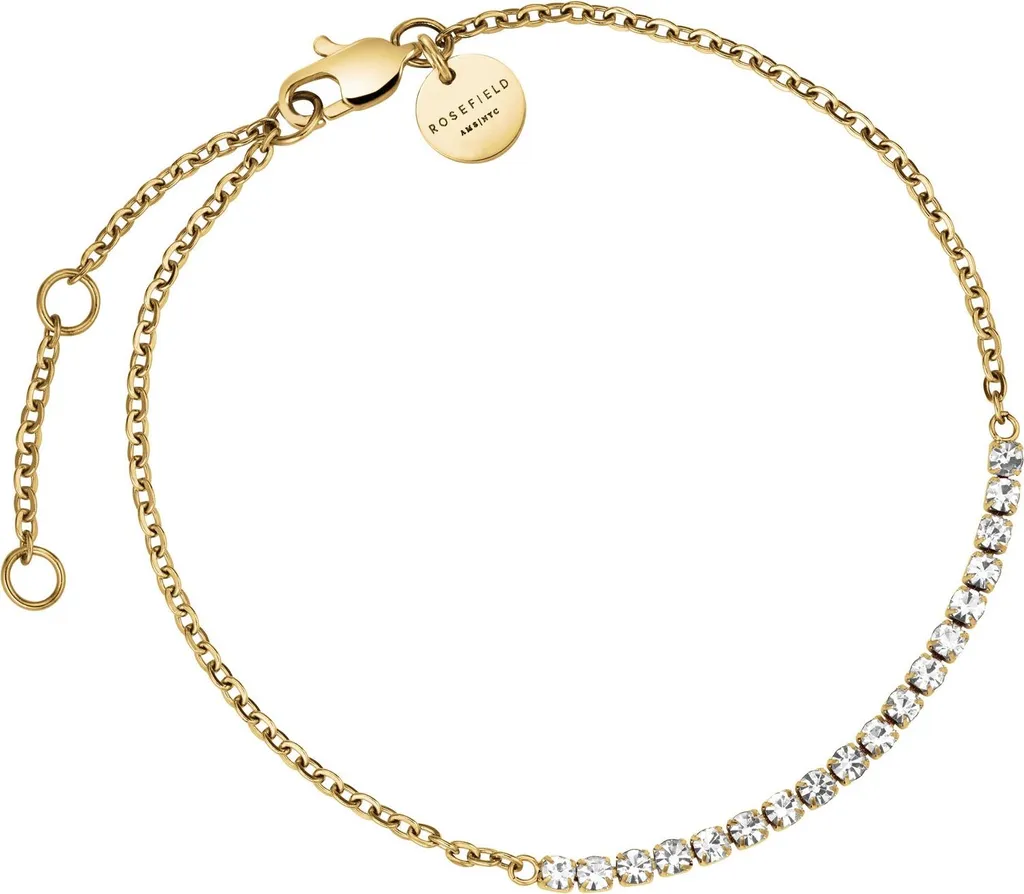 Bracelet gourmette femme Rosefield en maille plaqué or jaune brillant
