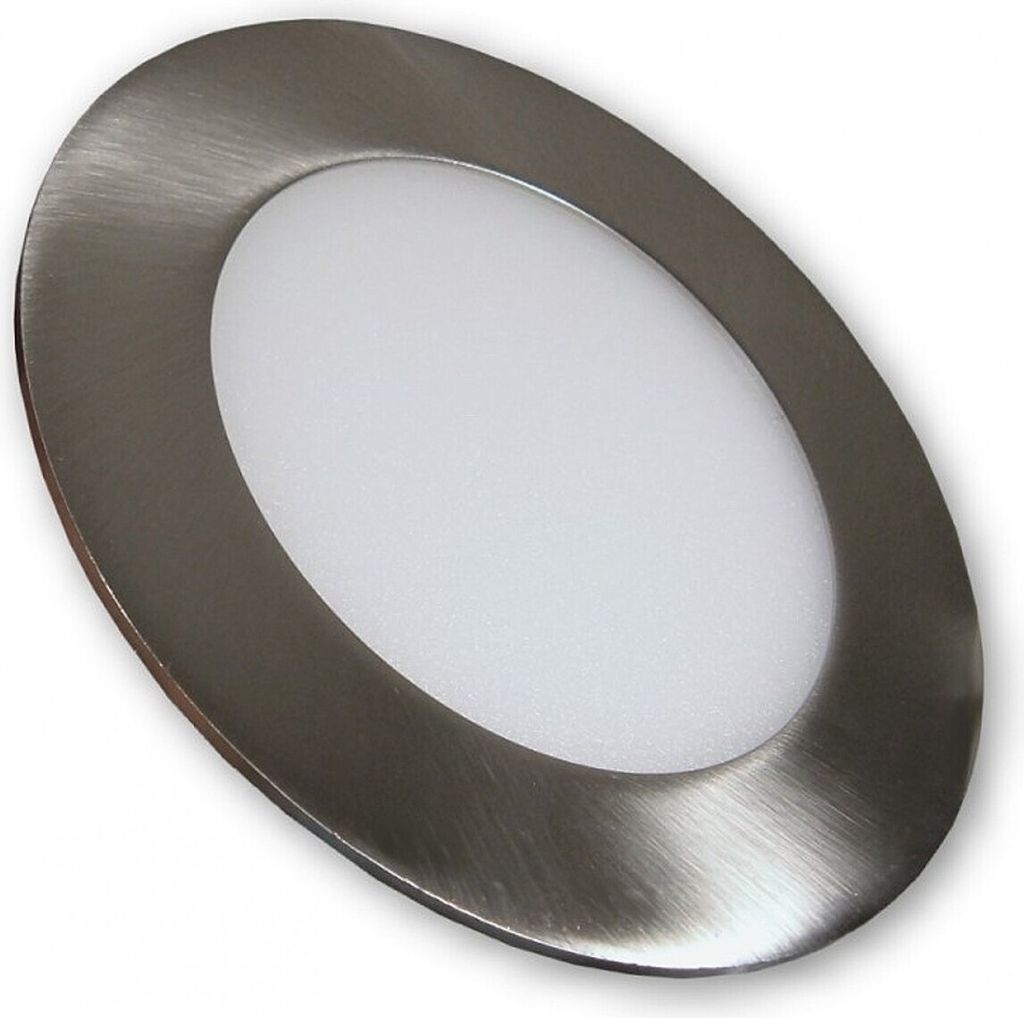 C-Light 6 W - LED mini Panel Einbaulampe 230V rund - alu gebürstet