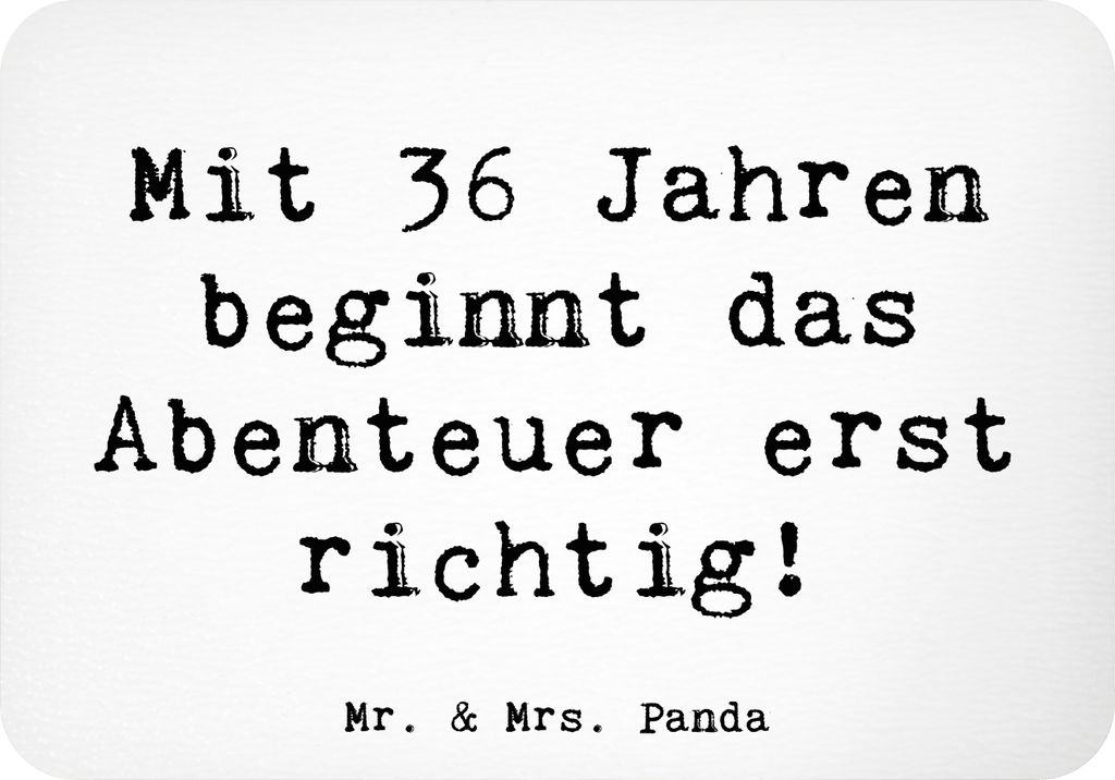 Mr. & Mrs. Panda magnet Spruch 36. Geburtstag Abenteuer - Weiß - Geschenk, Pinnwandmagnet, Kühlschrankmagnet, einzigartig, Alter, whiteboardmagne...