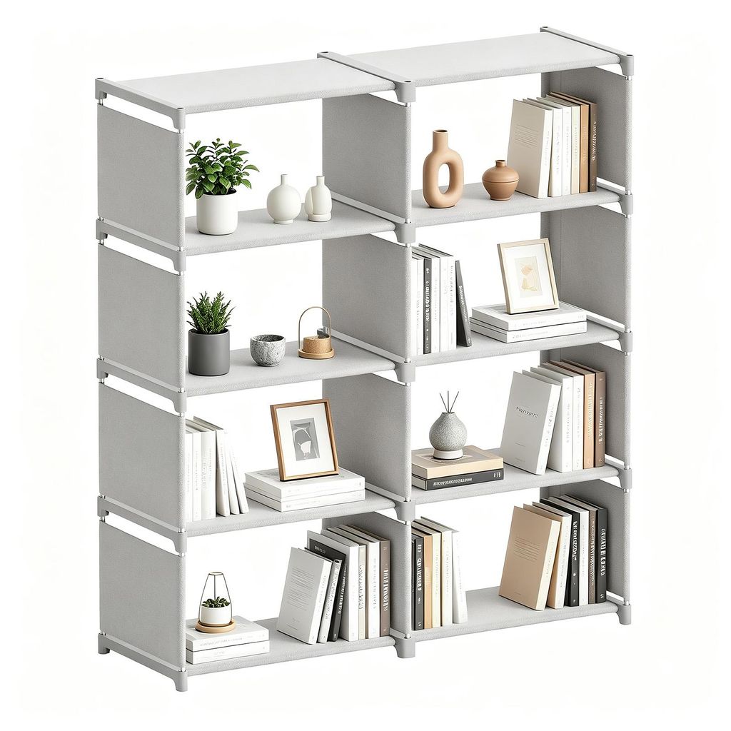 Verdego Bücherregal, Ablageregal 4 Ebenen 8 Fächer, Produktbild 