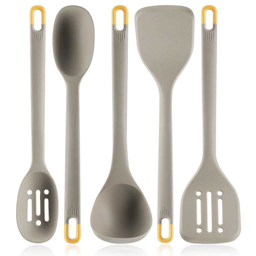 Küchenhelfer-Set aus Silikon: Hitzebeständige, 33 cm lange Küchenhelfer, BPA-frei, antihaftbeschichtet, aus Gummi, zum Vorbereiten, Braten