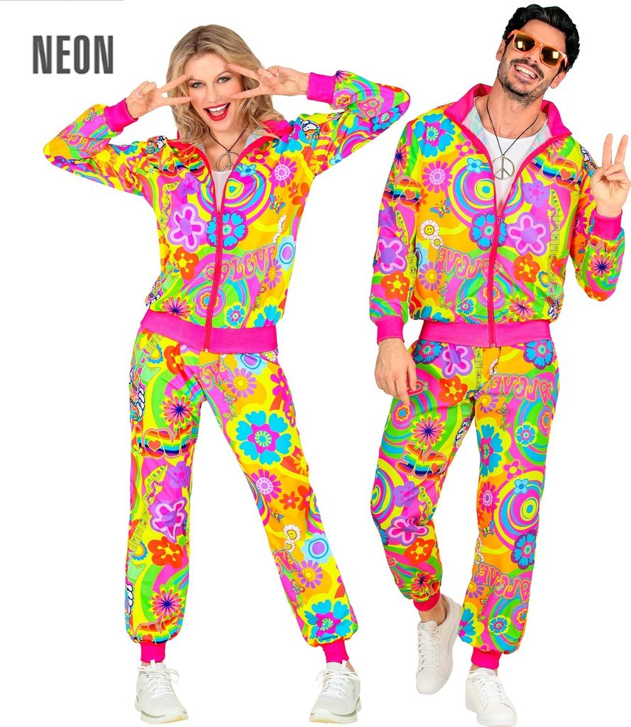 Party Trainingsanzug "Hippie Groovy" für Erwachsene Größe: Produktbild 