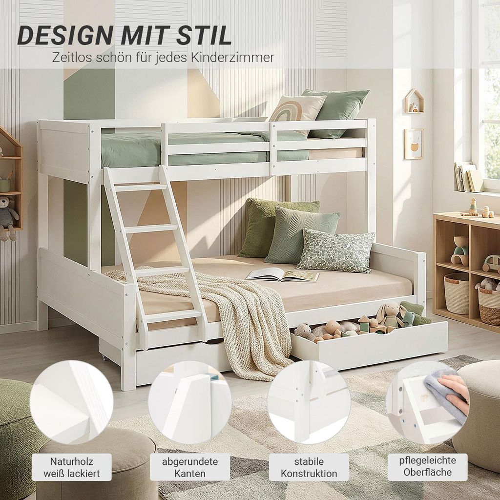 Dvoupatrová postel Homestyle4u, rozměry 90x200 cm nebo Obrázek produktu 