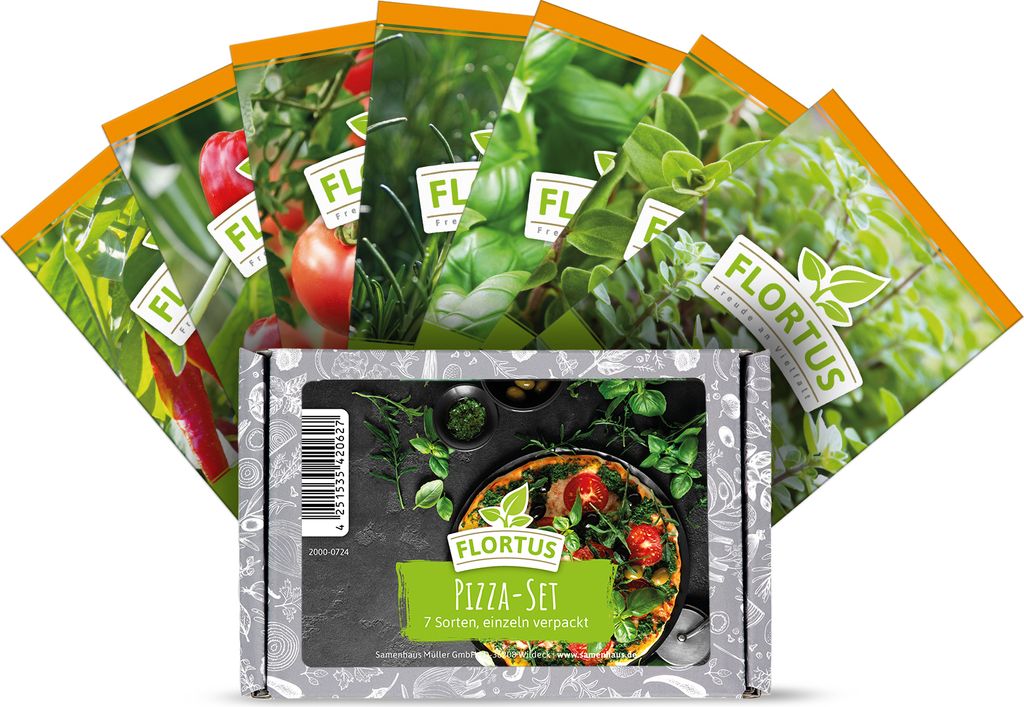 Pizza-Set (7 Sorten) | Gemüsesamen-Sets von FLORTUS Produktbild 