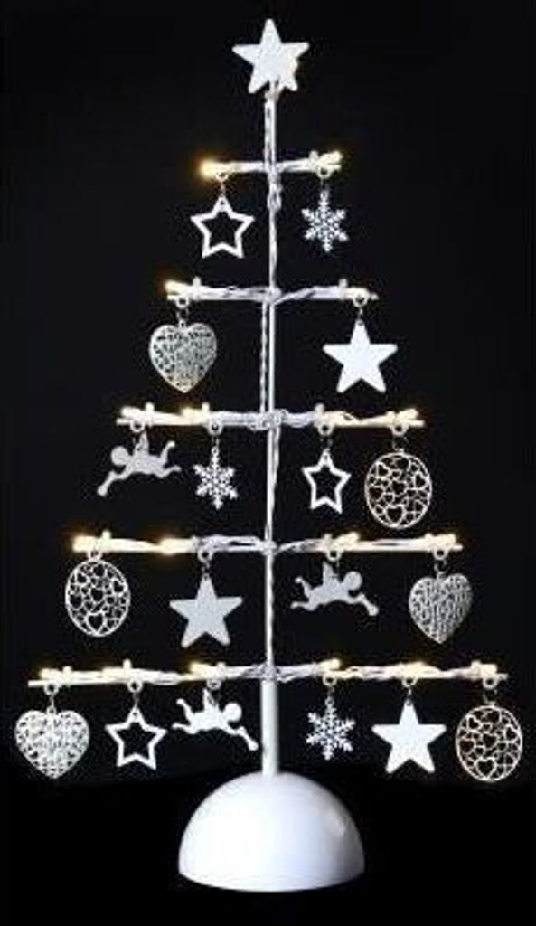 Leuchtende Christbaum-Raumdeko weiß 45 cm - Einheitsgröße