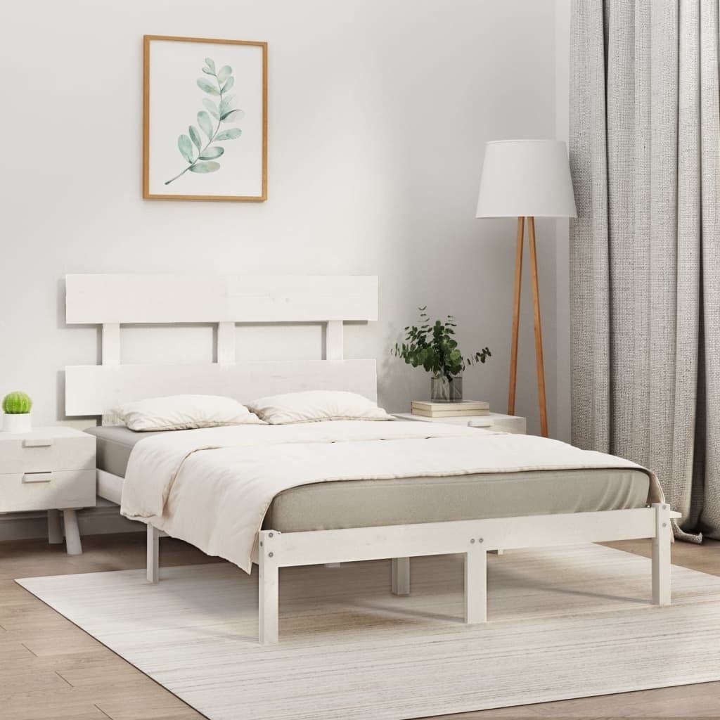 "2026 Promotion" Massivholzbett Schlafzimmer - Weiß - 200x200 cm - Polsterbett CC4780