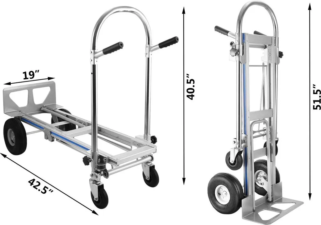 Chariot à main robuste en aluminium 3 en 1 avec plateau télescopique - 8