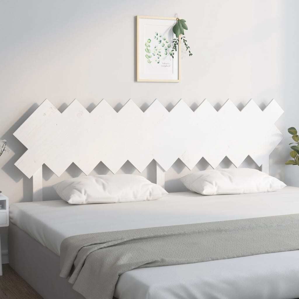 vidaXL Bett Kopfteil Weiß 196x3x80,5 cm Massivholz Kiefer - Kopfteil - Kopfteile - Bettkopfteil - Holzkopfteil