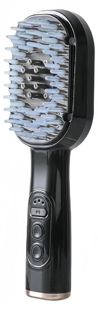 Elektrische Kopfhaut-Massagebürste - 3-in-1 - Wiederaufladbar - Vibration - LED-Pflege - Schwarz