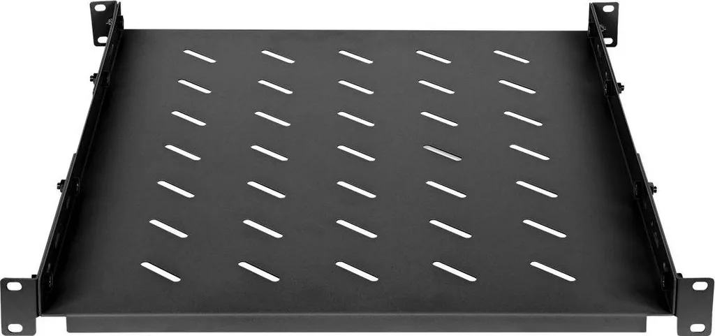 Étagère de Rack 19 avec Rails Variables 550mm - Finition Acier Noir - 2