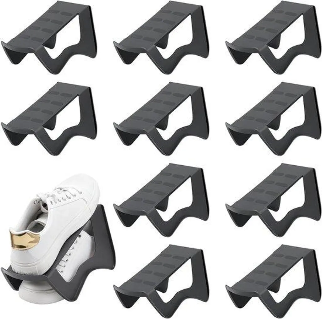 Empileur de chaussures 10 paires en PP durable pour armoire organisée